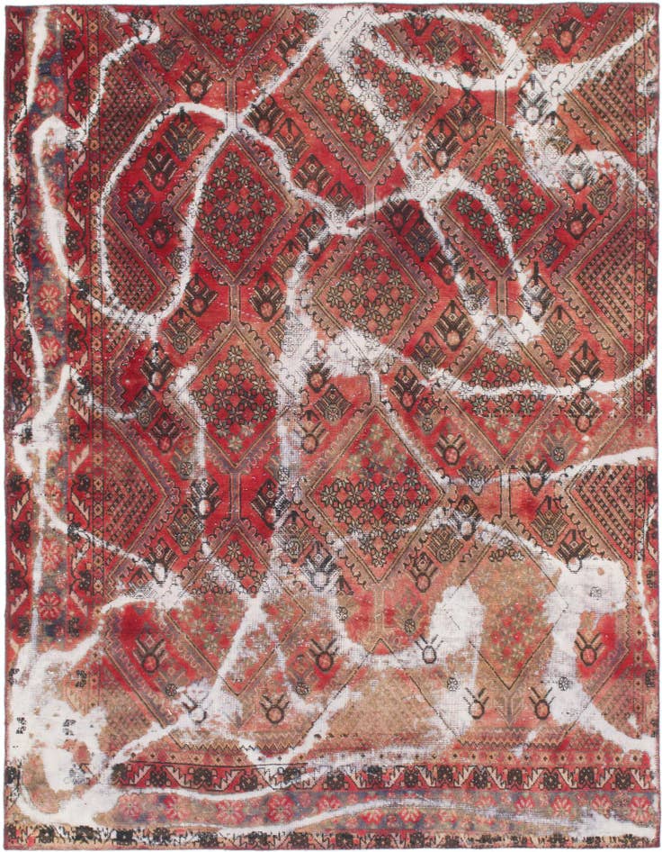 Detail image of 5' 10 x 7' 8 Hand Knotted Ultra Vintage Persian Wool Rug