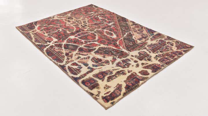 4' 5 x 6' 4 Hand Knotted Ultra Vintage Persian Wool Rug