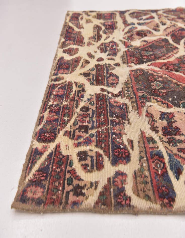 Detail image of 4' 5 x 6' 4  Hand Knotted Ultra Vintage Persian Wool Rug