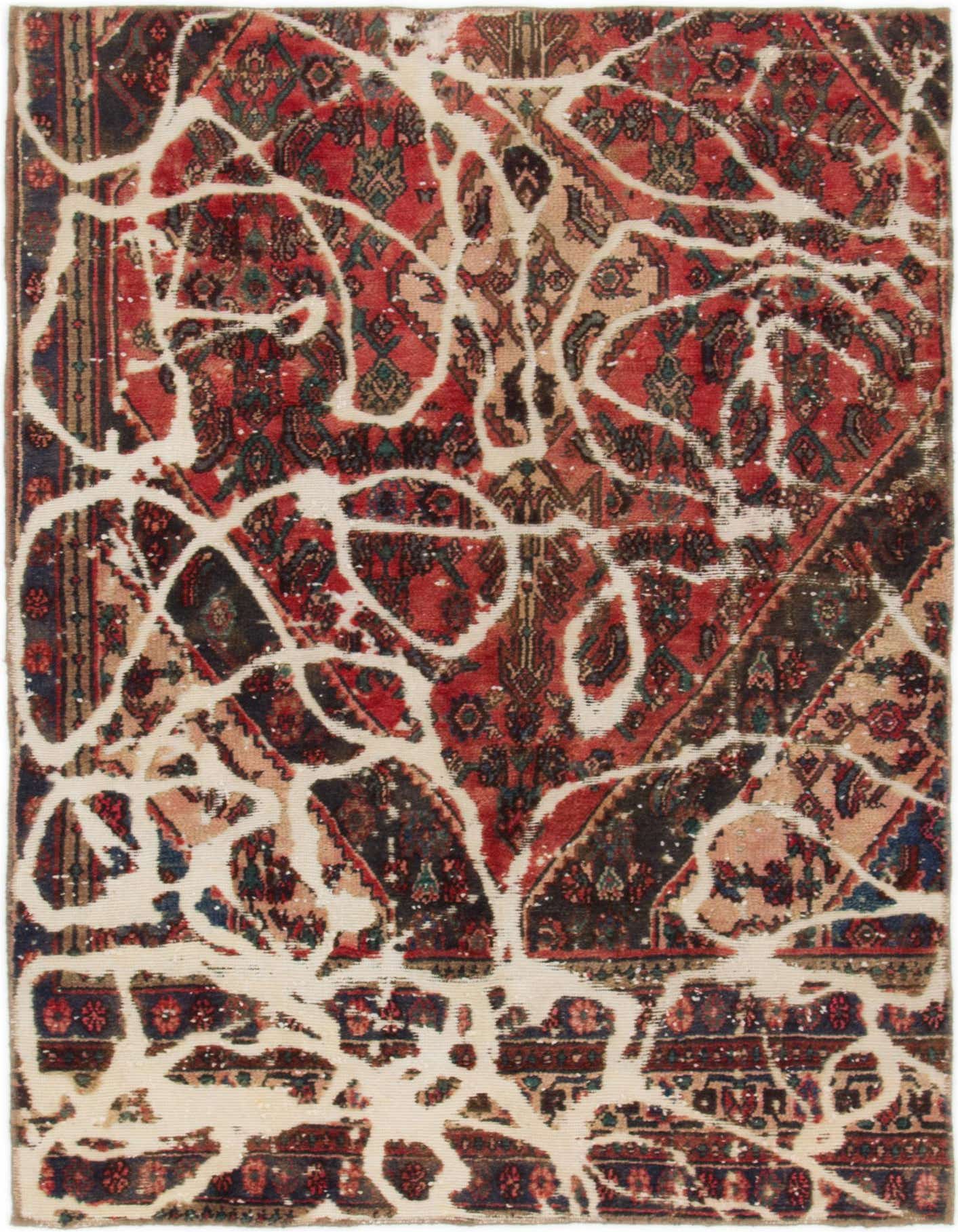 Primary image 4' 5 x 6' 4  Hand Knotted Ultra Vintage Persian Wool Rug