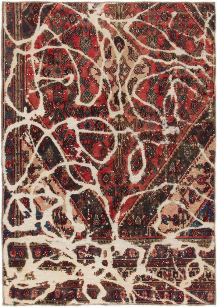 4' 5 x 6' 4 Hand Knotted Ultra Vintage Persian Wool Rug