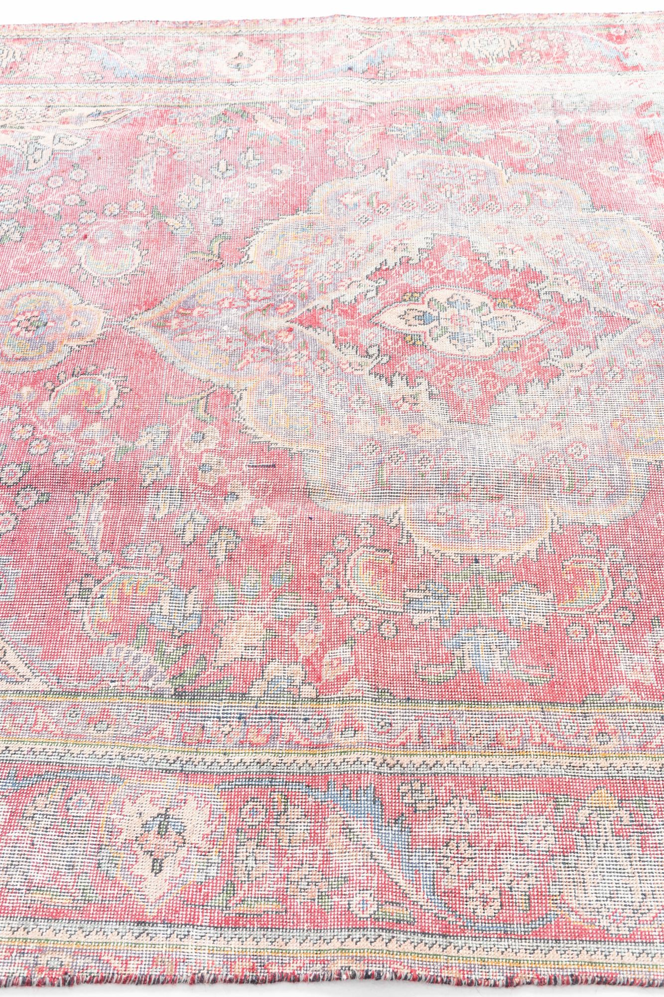 6' 1 x 7' 8 Hand Knotted Ultra Vintage Persian Wool Rug
