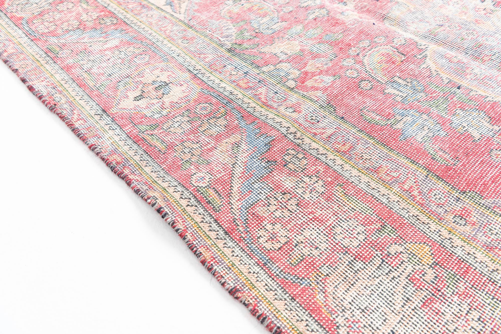 6' 1 x 7' 8 Hand Knotted Ultra Vintage Persian Wool Rug