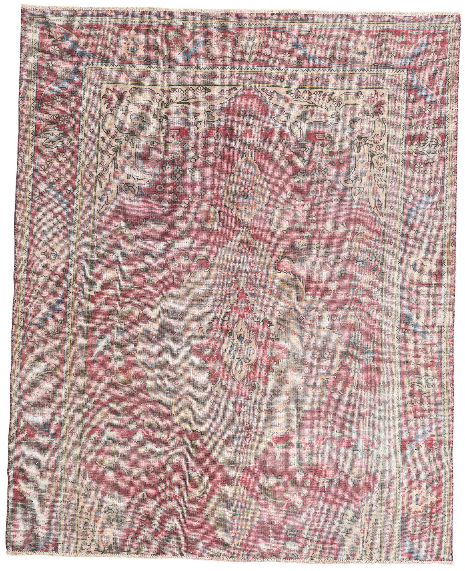 6' 1 x 7' 8 Hand Knotted Ultra Vintage Persian Wool Rug