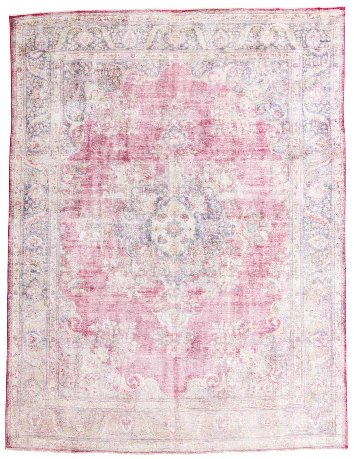 Detail image of 9' 7 x 12' 9 Hand Knotted Ultra Vintage Persian Wool Rug