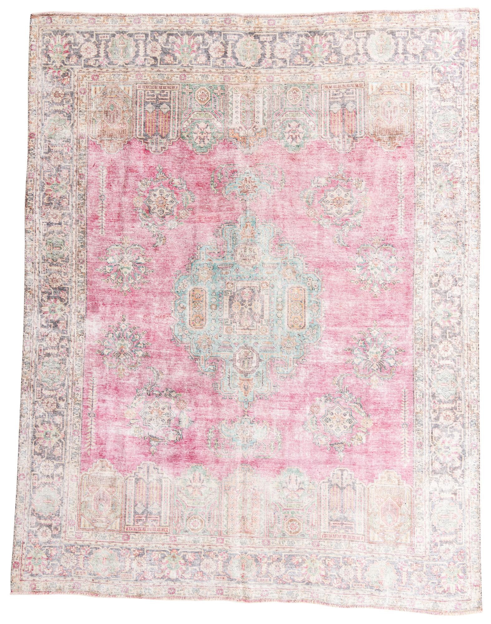 9' 8 x 12' 3 Hand Knotted Ultra Vintage Persian Wool Rug