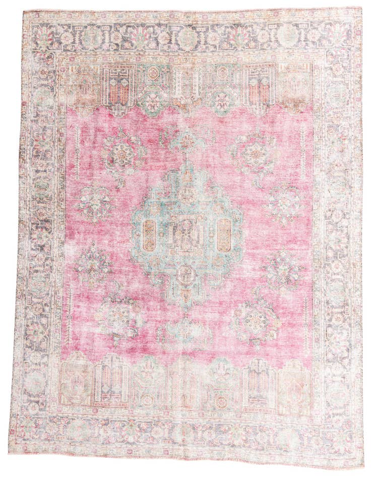 Detail image of 9' 8 x 12' 3 Hand Knotted Ultra Vintage Persian Wool Rug