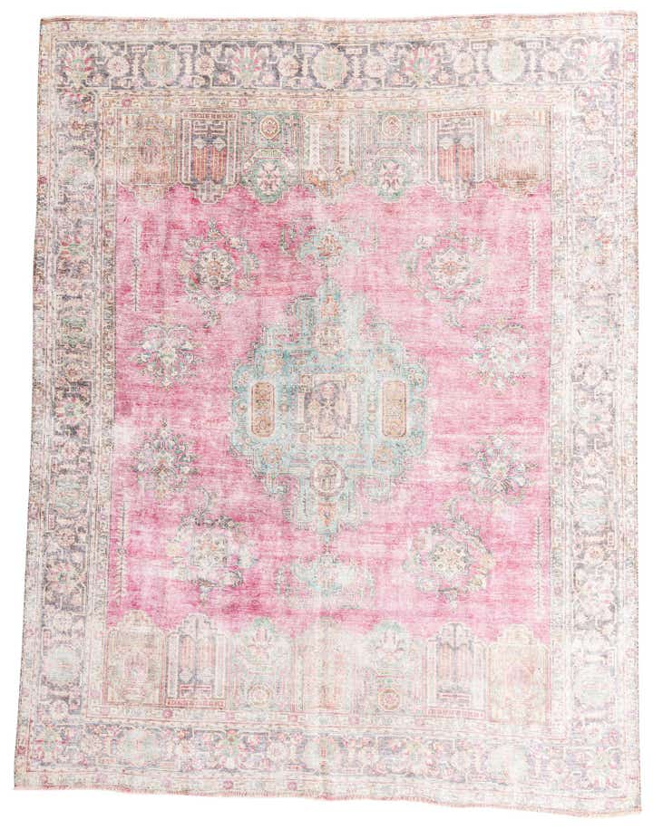 9' 8 x 12' 3 Hand Knotted Ultra Vintage Persian Wool Rug