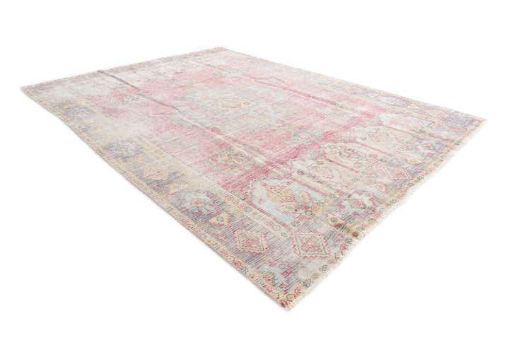 6' 7 x 9' Hand Knotted Ultra Vintage Persian Wool Rug
