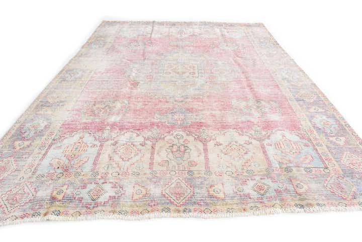 6' 7 x 9' Hand Knotted Ultra Vintage Persian Wool Rug