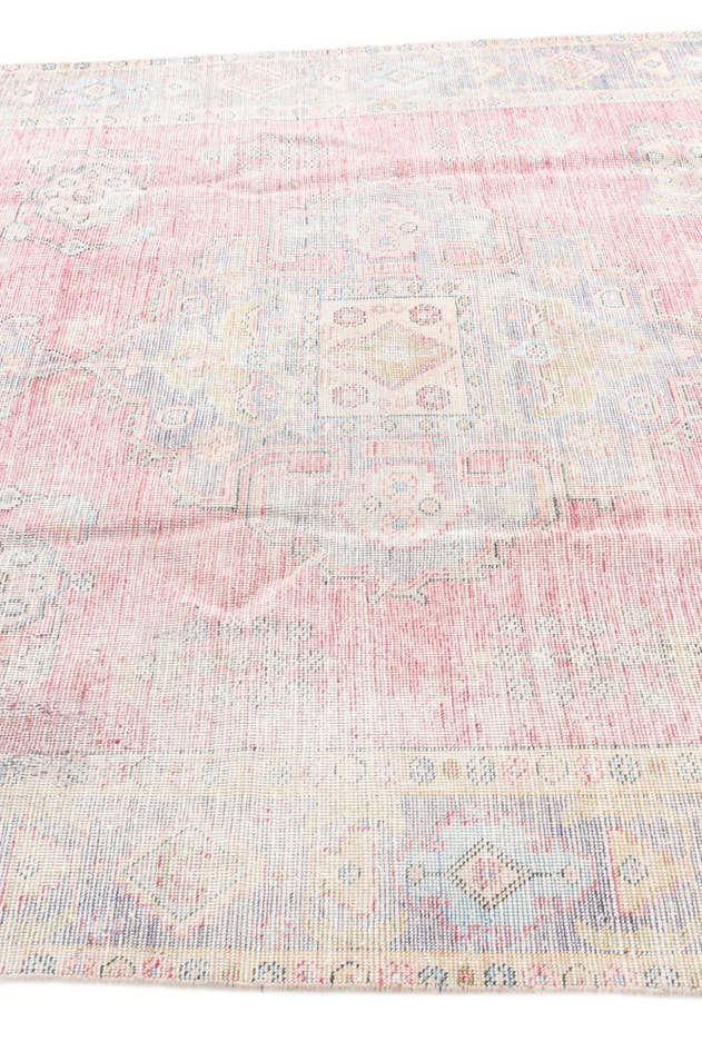 Detail image of 6' 7 x 9' Hand Knotted Ultra Vintage Persian Wool Rug