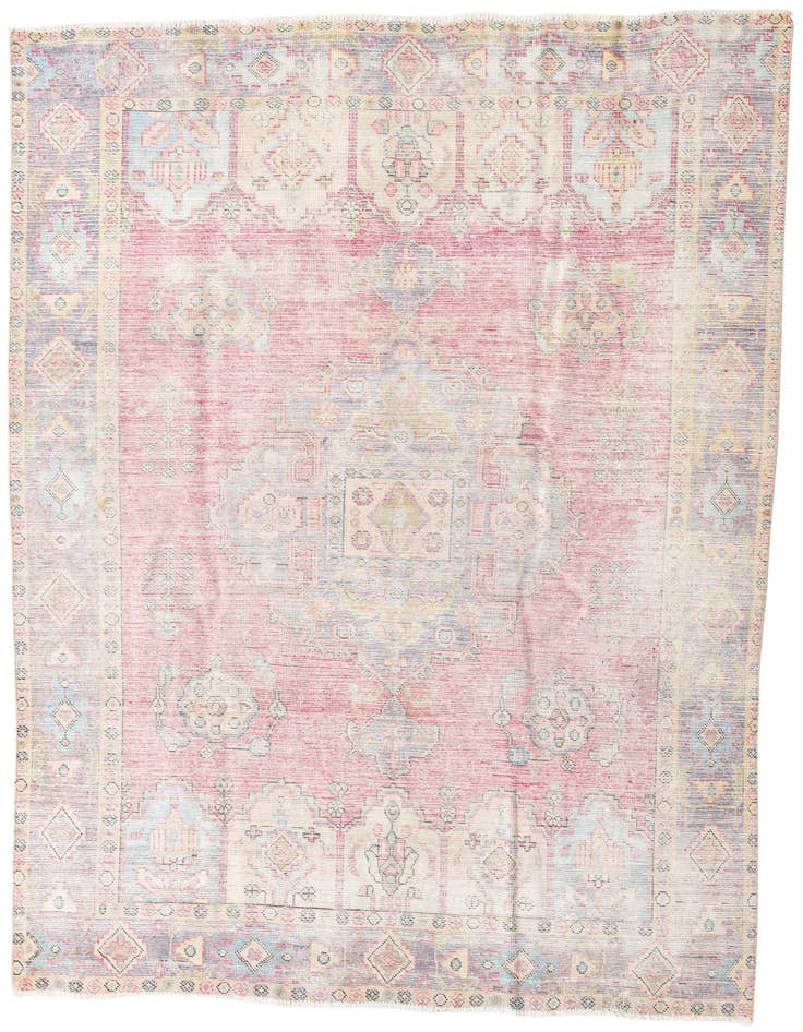 Detail image of 6' 7 x 9' Hand Knotted Ultra Vintage Persian Wool Rug