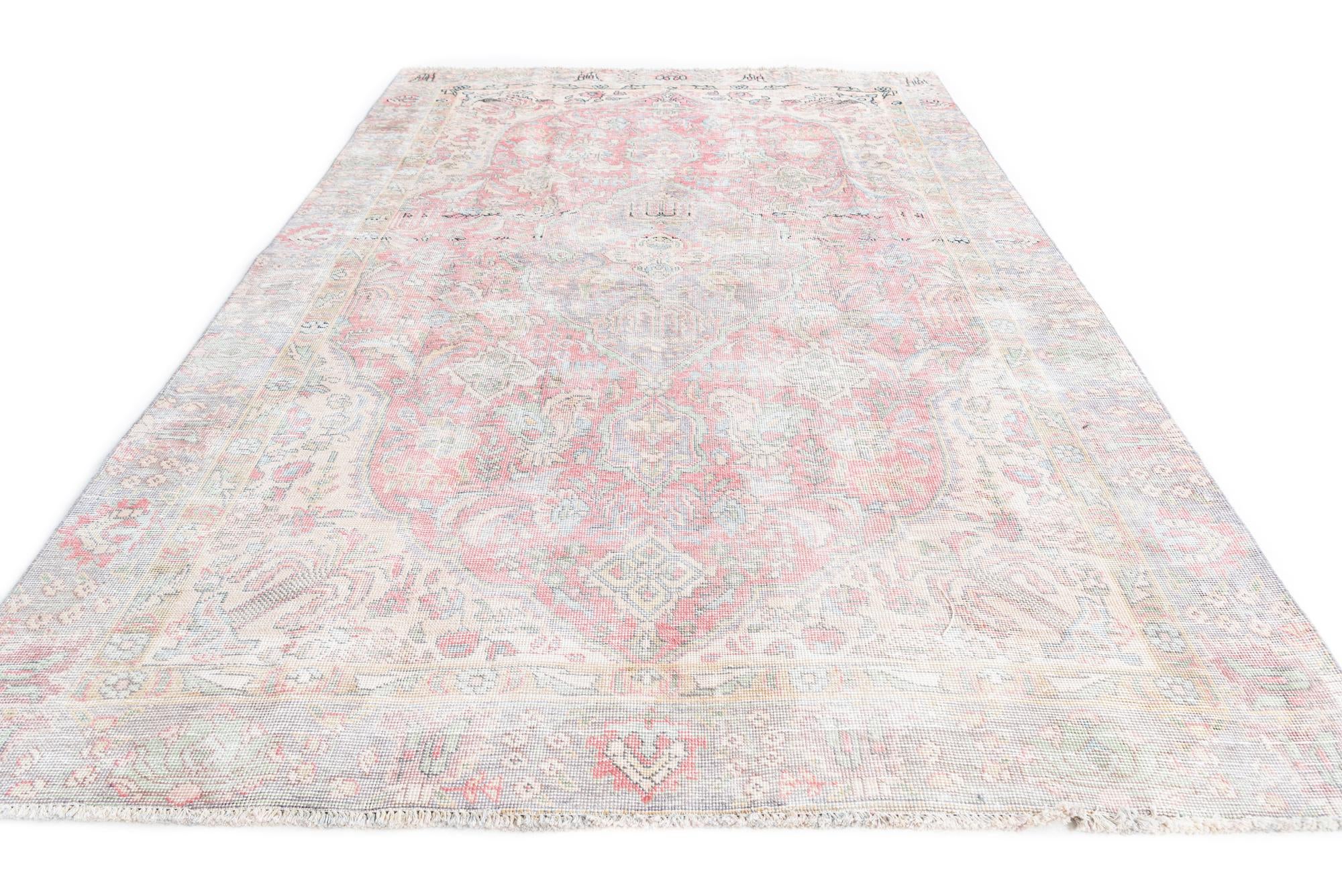 185cm x 280cm Hand Knotted Ultra Vintage Persian Wool Rug
