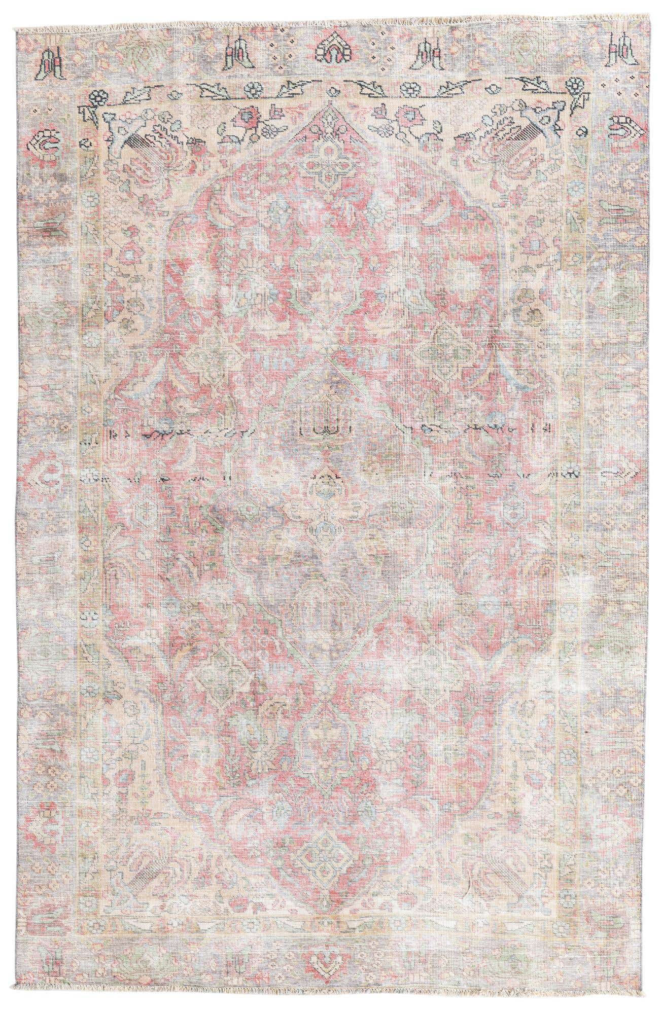 185cm x 280cm Hand Knotted Ultra Vintage Persian Wool Rug
