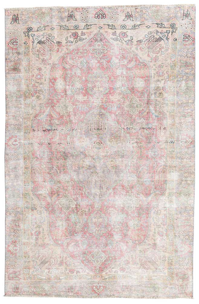 185cm x 280cm Hand Knotted Ultra Vintage Persian Wool Rug