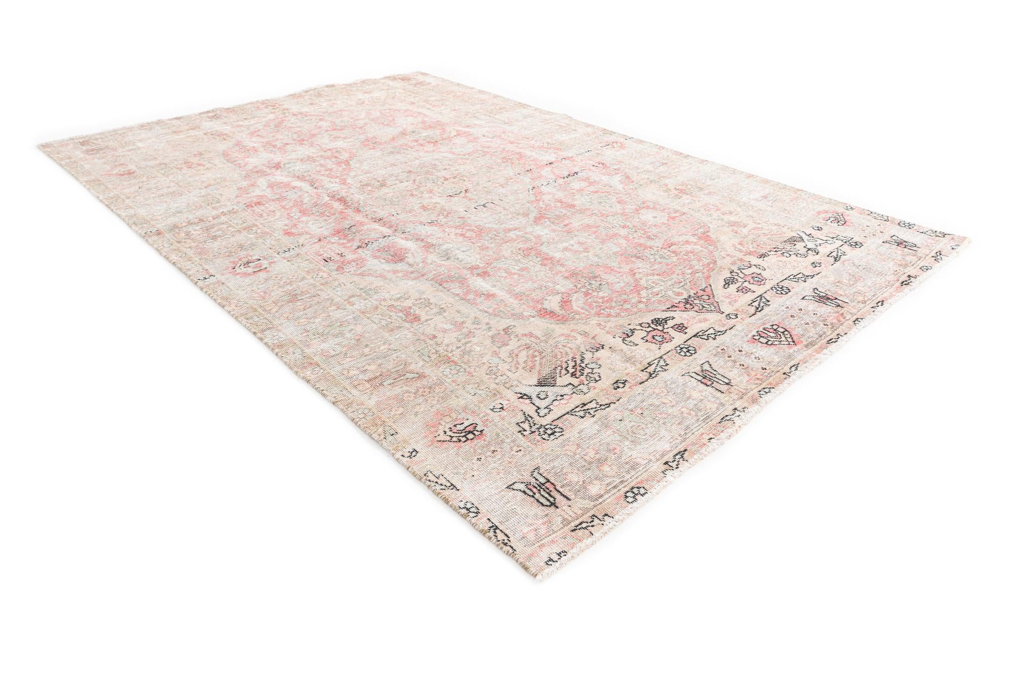 6' 5 x 9' 3 Hand Knotted Ultra Vintage Persian Wool Rug