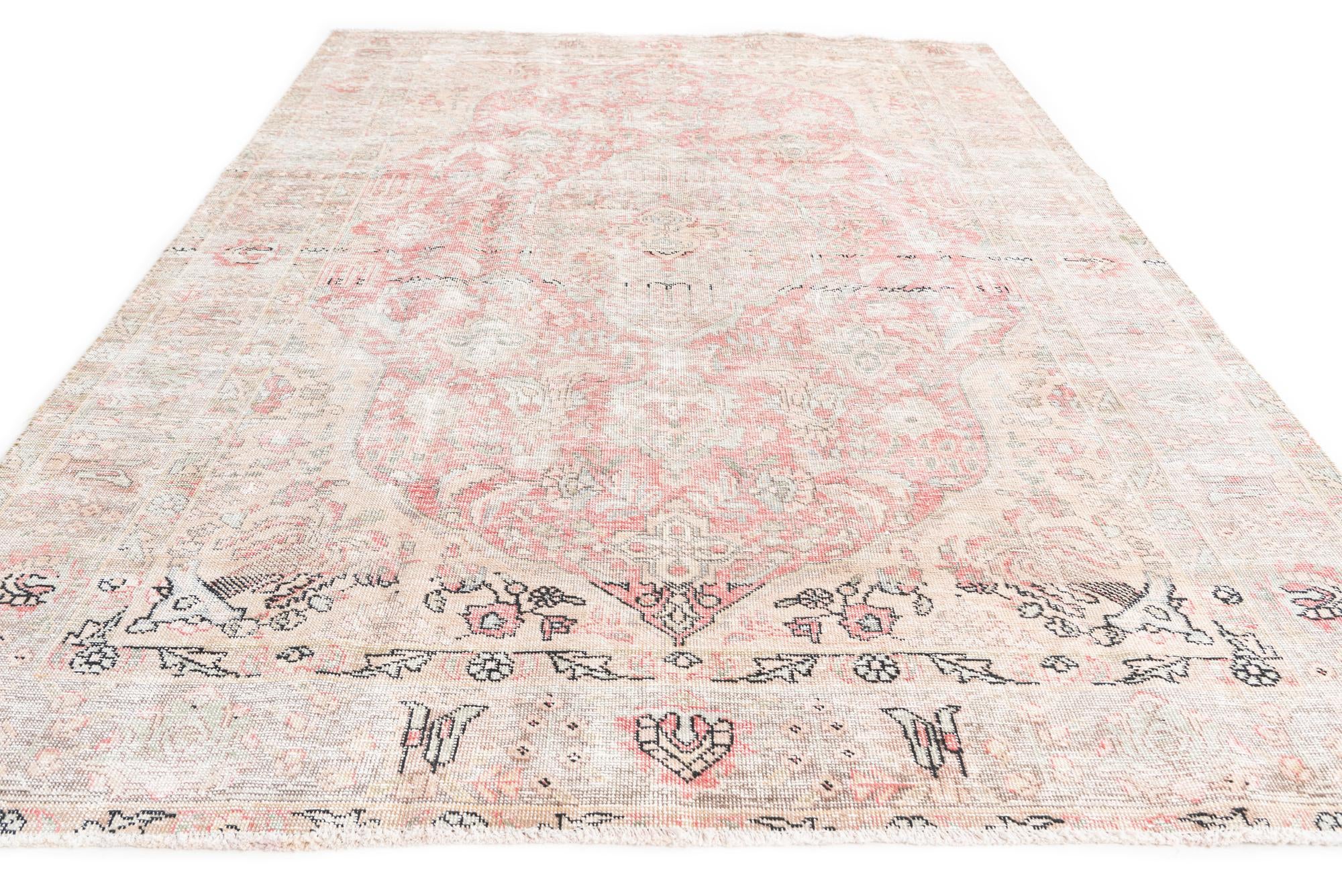 6' 5 x 9' 3 Hand Knotted Ultra Vintage Persian Wool Rug