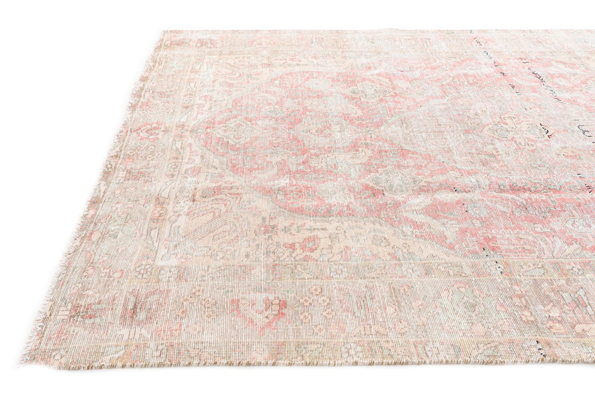 6' 5 x 9' 3 Hand Knotted Ultra Vintage Persian Wool Rug
