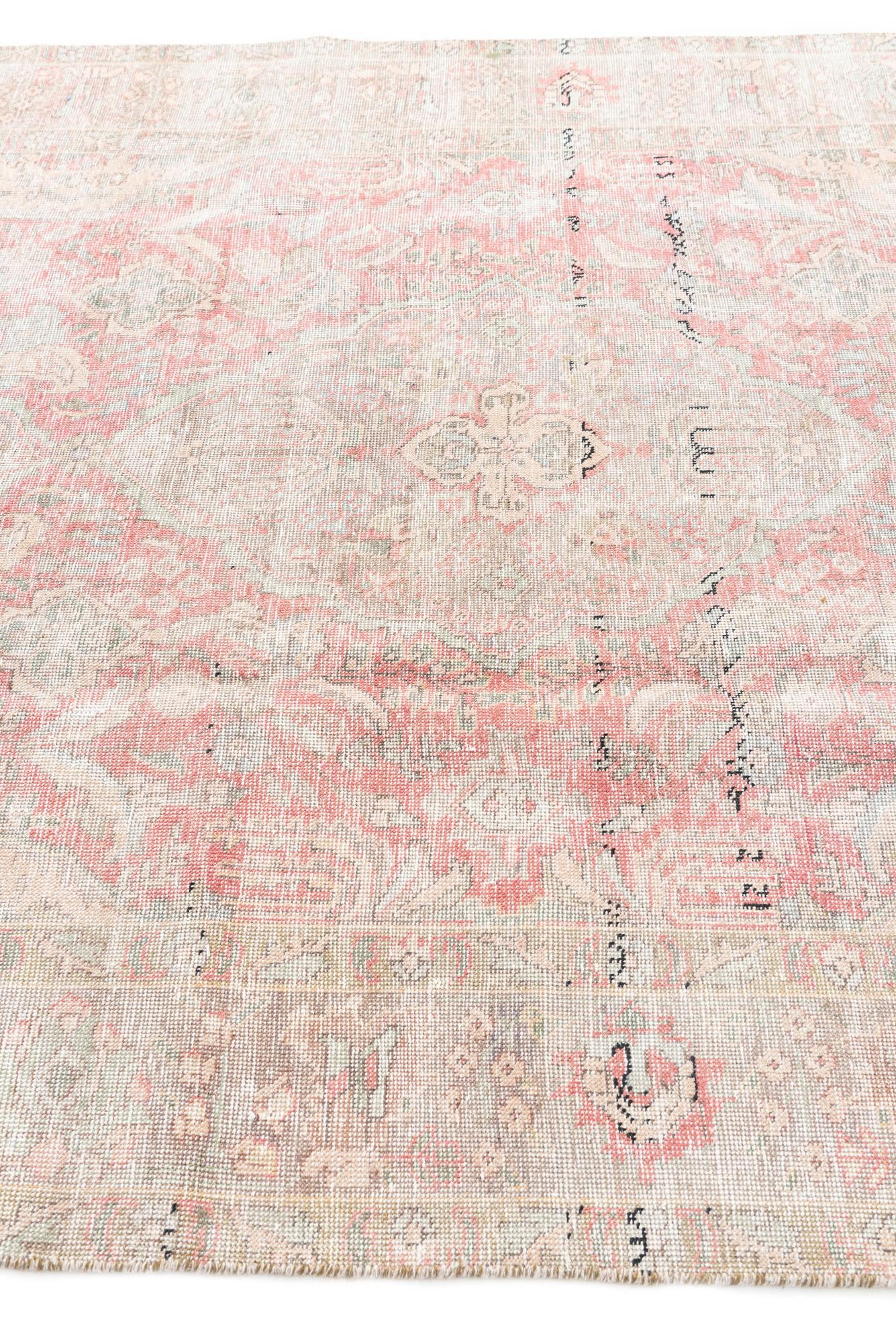 6' 5 x 9' 3 Hand Knotted Ultra Vintage Persian Wool Rug