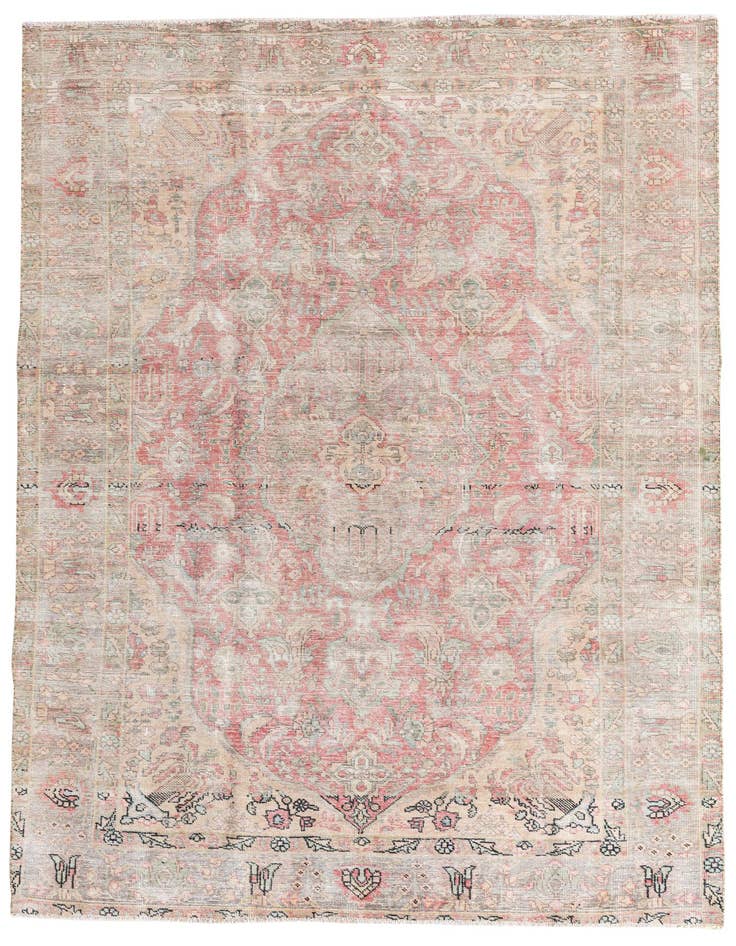 Detail image of 6' 5 x 9' 3 Hand Knotted Ultra Vintage Persian Wool Rug
