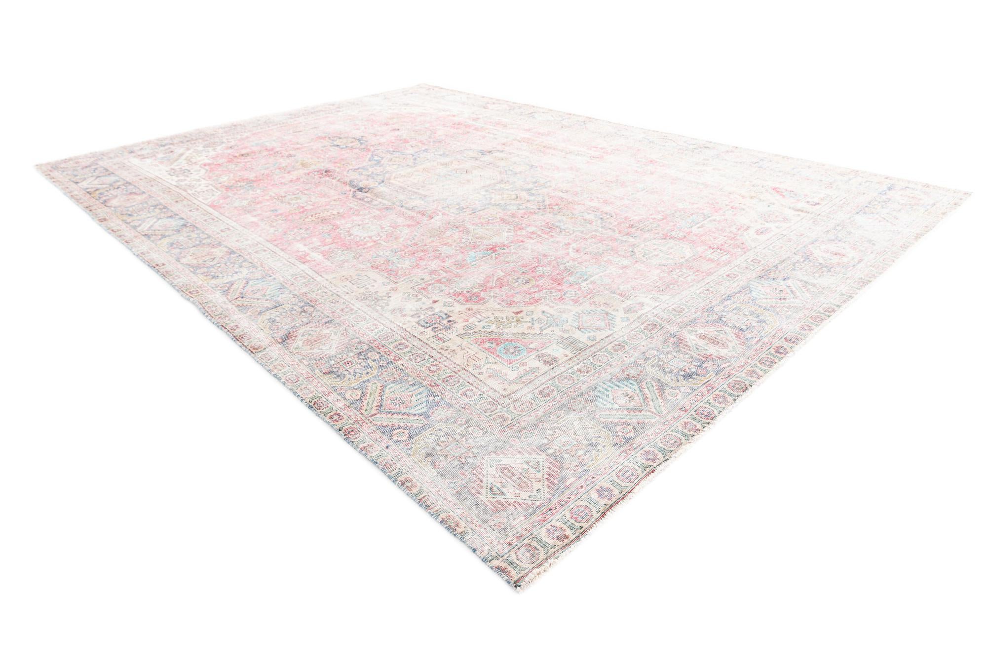 9' 5 x 12' 7 Hand Knotted Ultra Vintage Persian Wool Rug