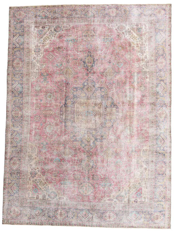 9' 5 x 12' 7 Hand Knotted Ultra Vintage Persian Wool Rug