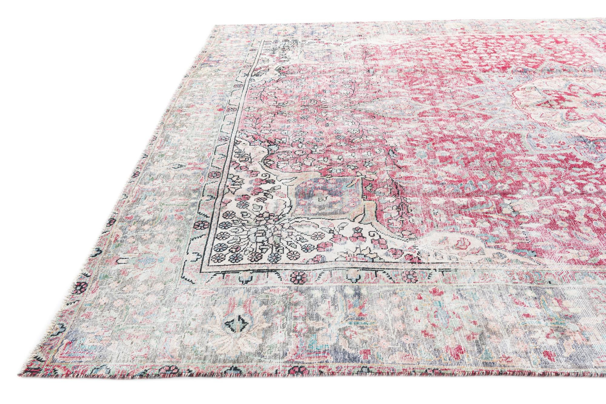 9' 5 x 13' 2 Hand Knotted Ultra Vintage Persian Wool Rug