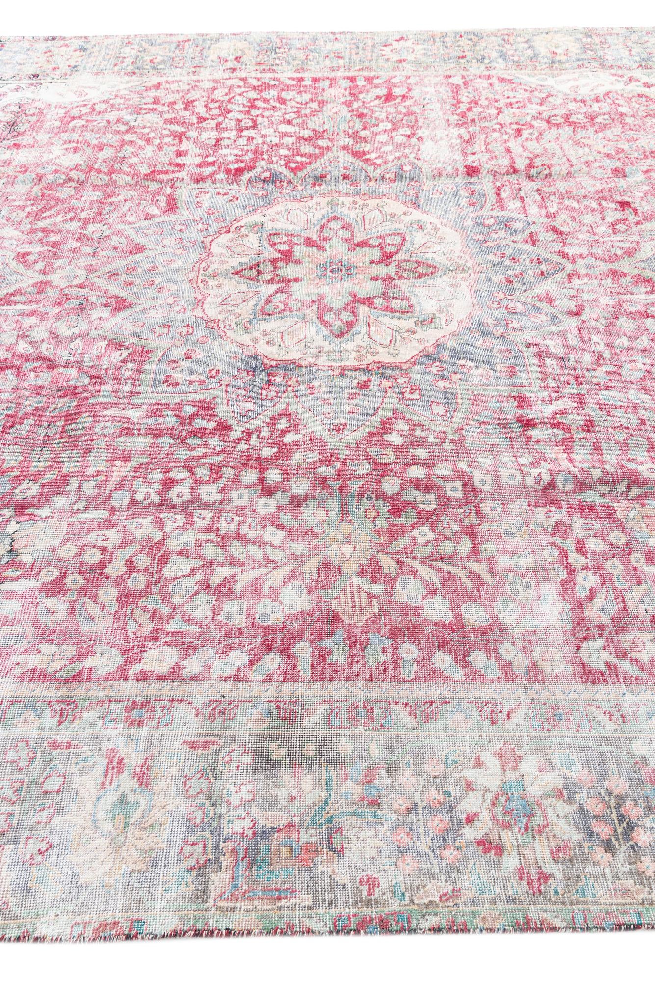 9' 5 x 13' 2 Hand Knotted Ultra Vintage Persian Wool Rug