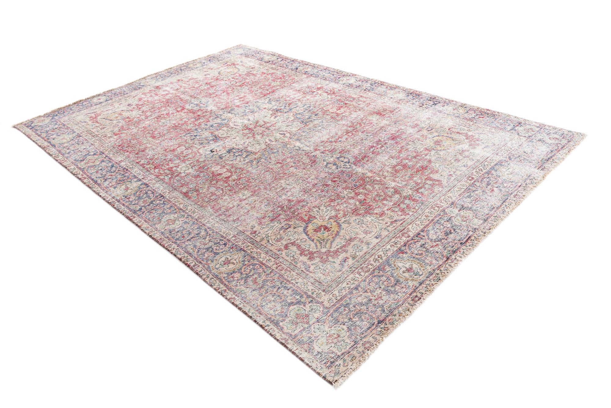 6' 5 x 9' 7 Hand Knotted Ultra Vintage Persian Wool Rug