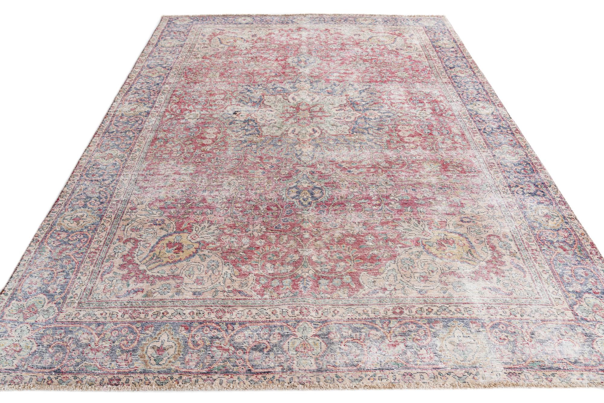 6' 5 x 9' 7 Hand Knotted Ultra Vintage Persian Wool Rug