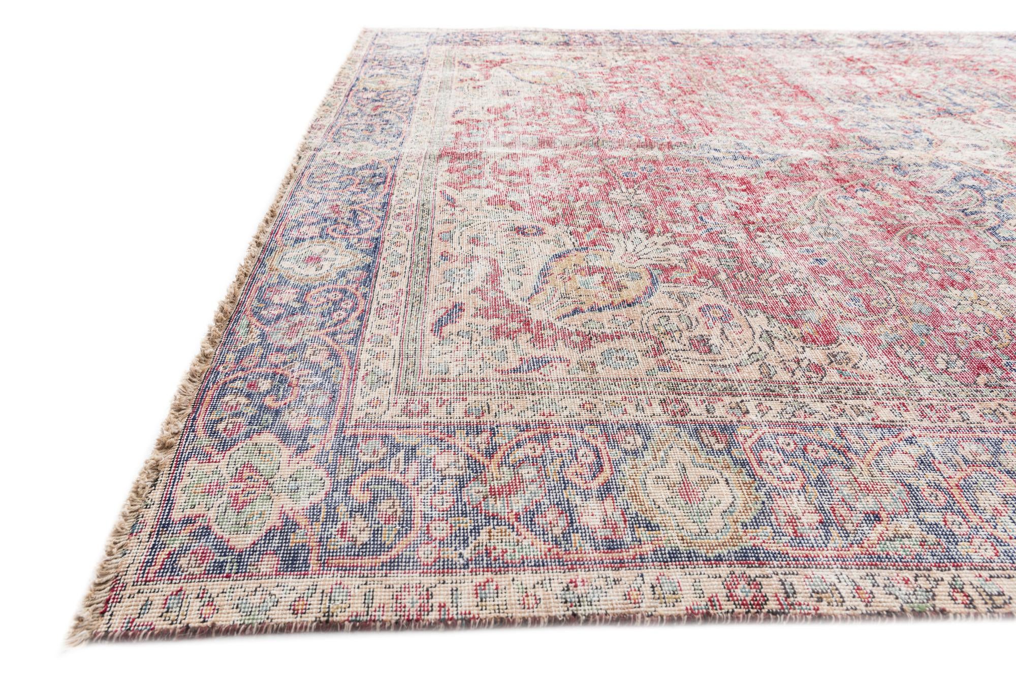 6' 5 x 9' 7 Hand Knotted Ultra Vintage Persian Wool Rug