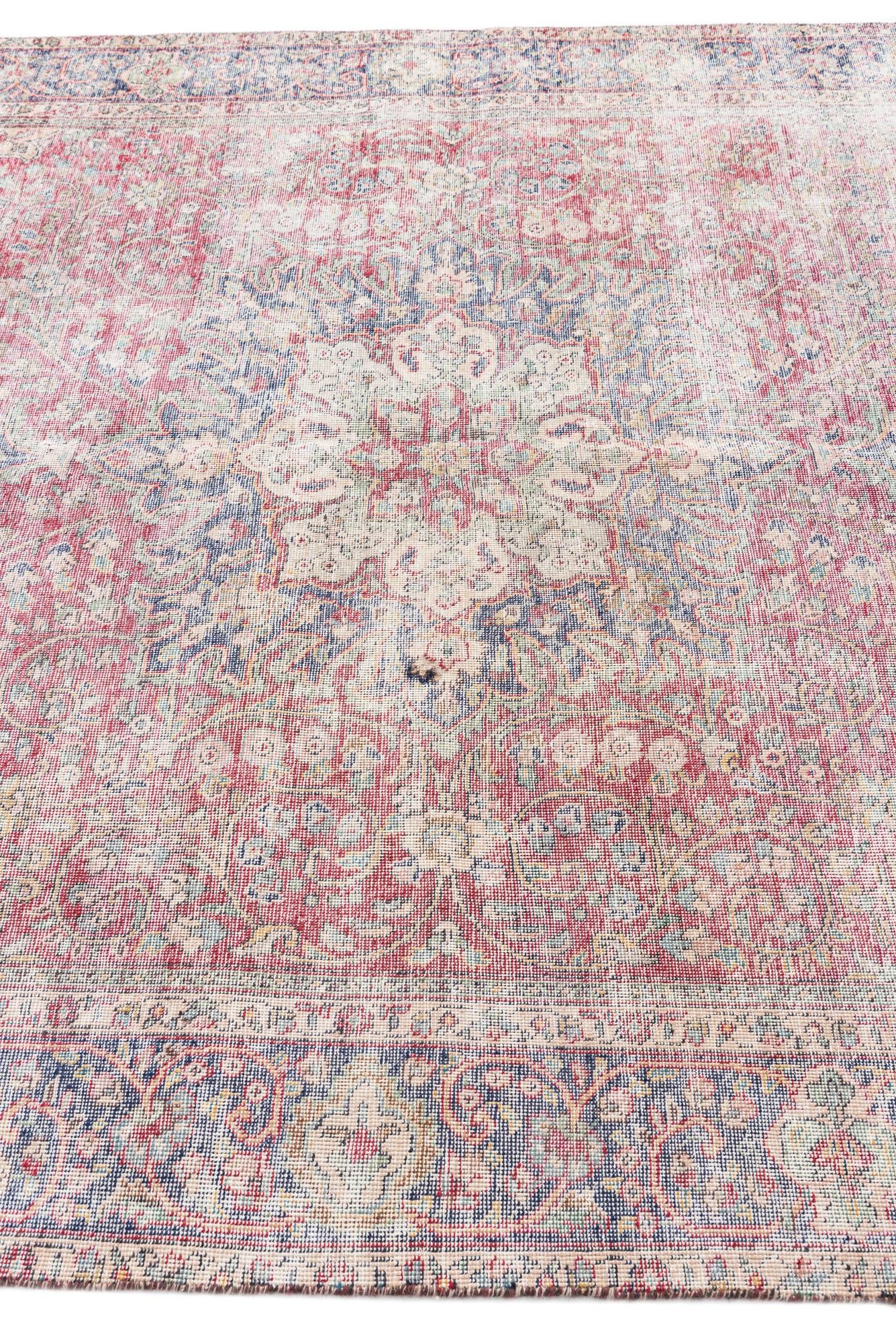 6' 5 x 9' 7 Hand Knotted Ultra Vintage Persian Wool Rug