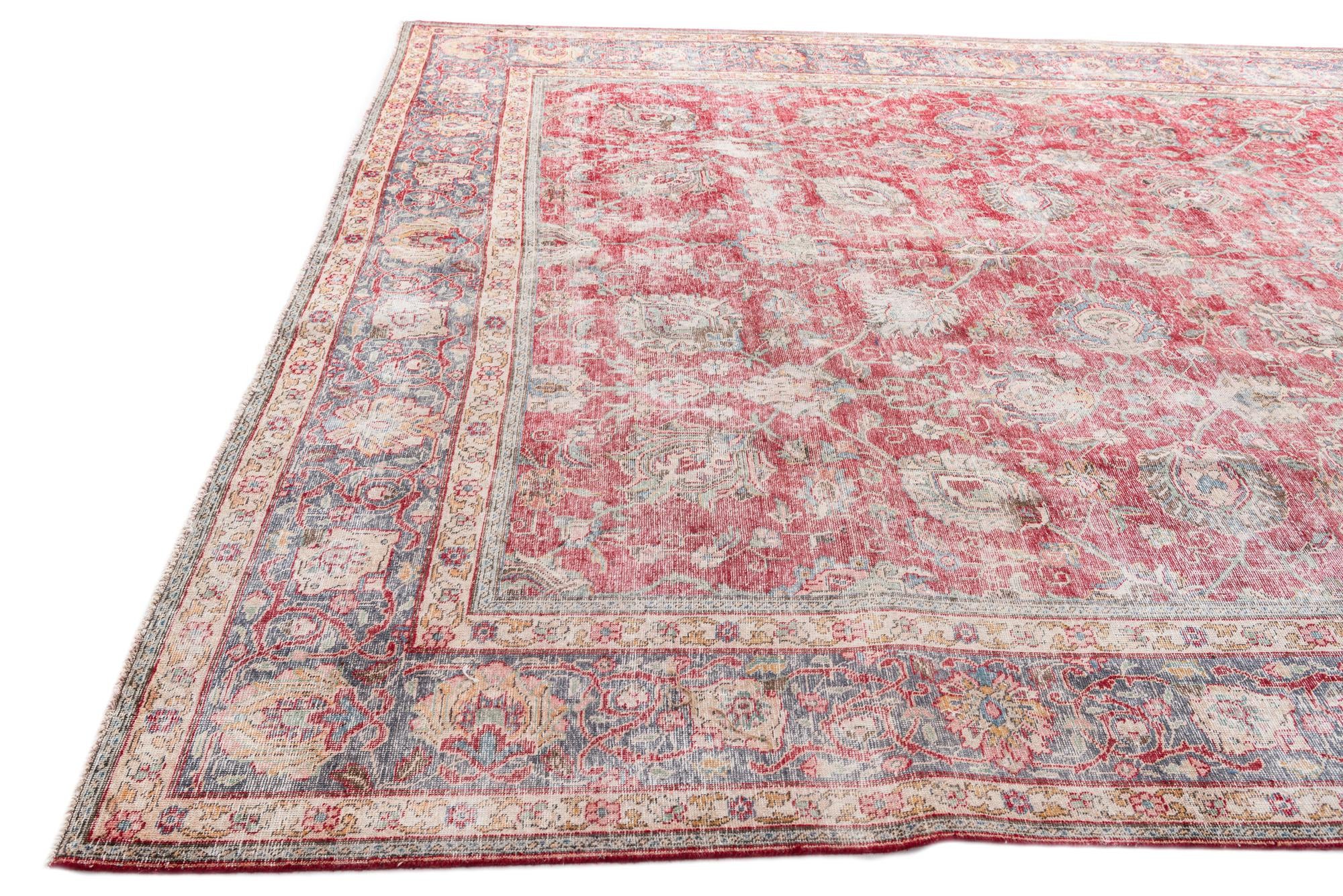 9' 10 x 11' 3 Hand Knotted Ultra Vintage Persian Wool Rug