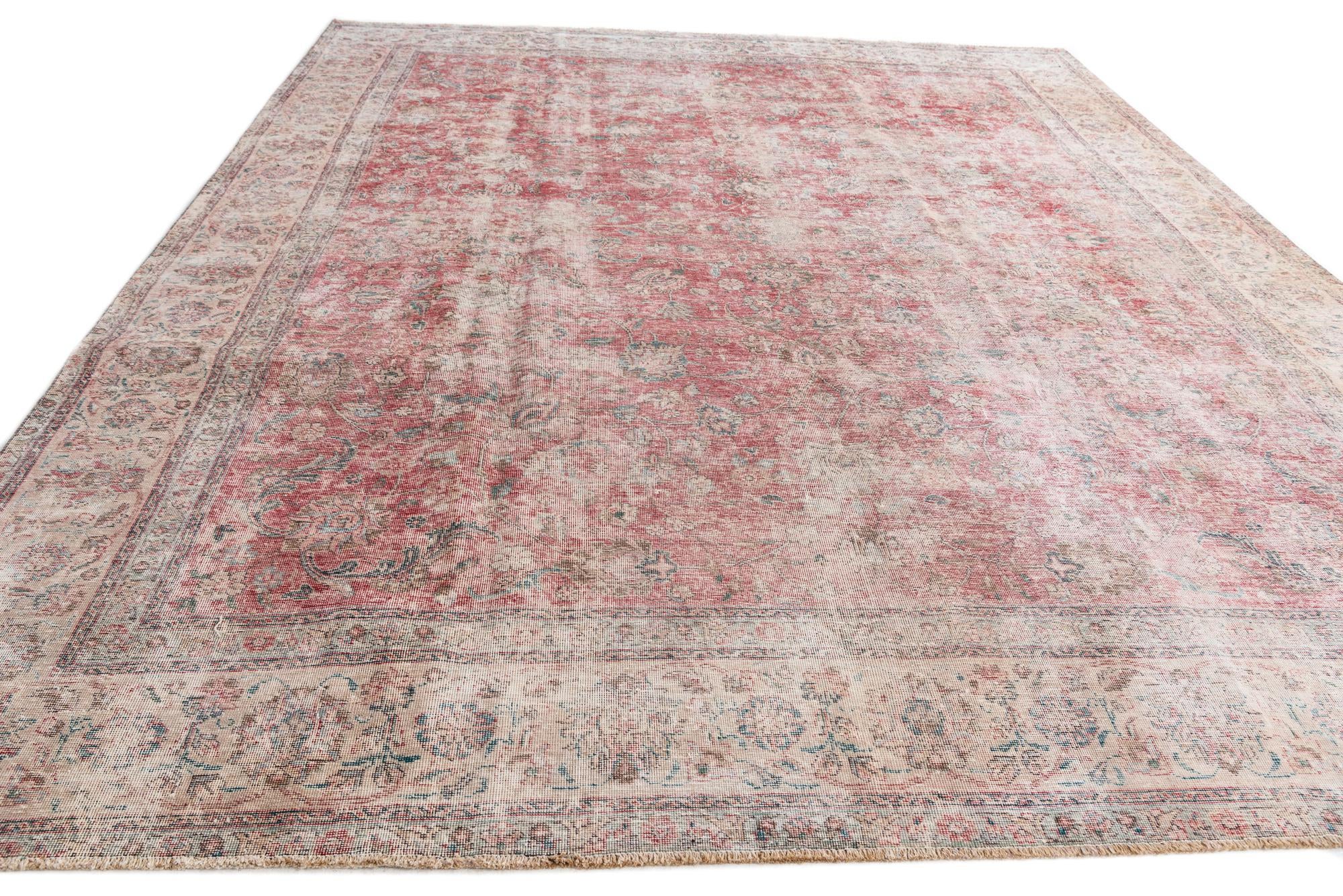 10' x 12' 3 Hand Knotted Ultra Vintage Persian Wool Rug