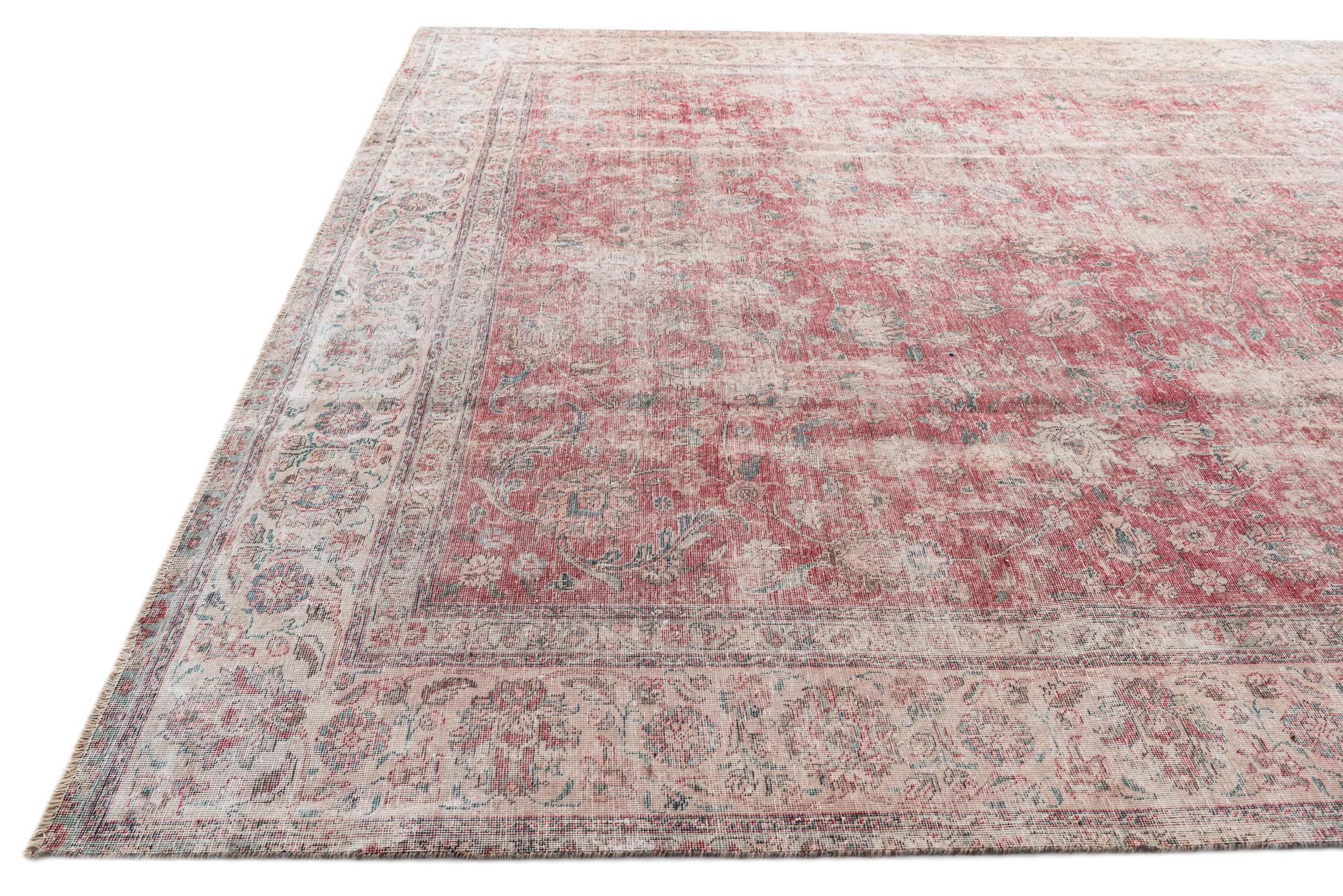 10' x 12' 3 Hand Knotted Ultra Vintage Persian Wool Rug