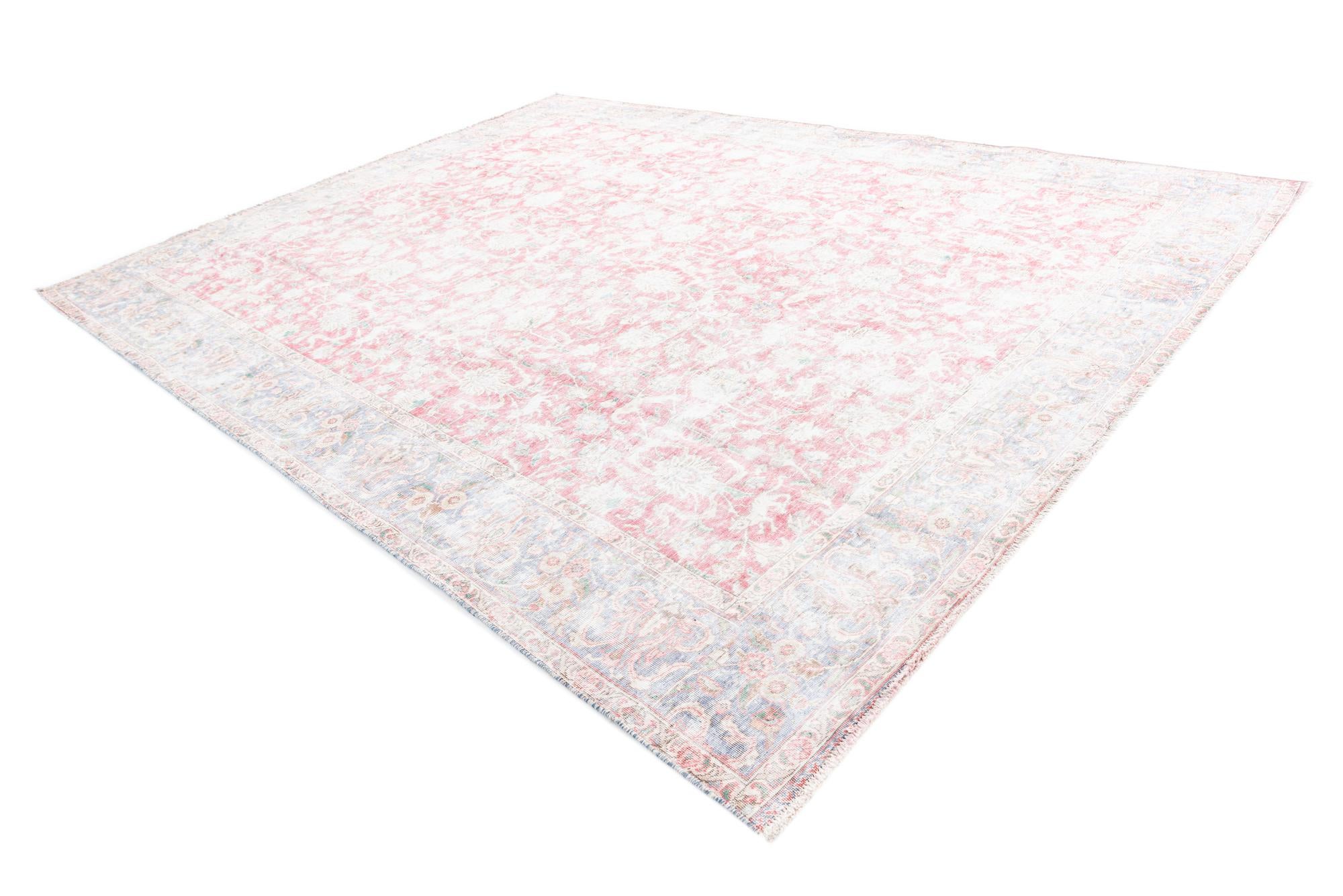 9' 5 x 12' 4 Hand Knotted Ultra Vintage Persian Wool Rug