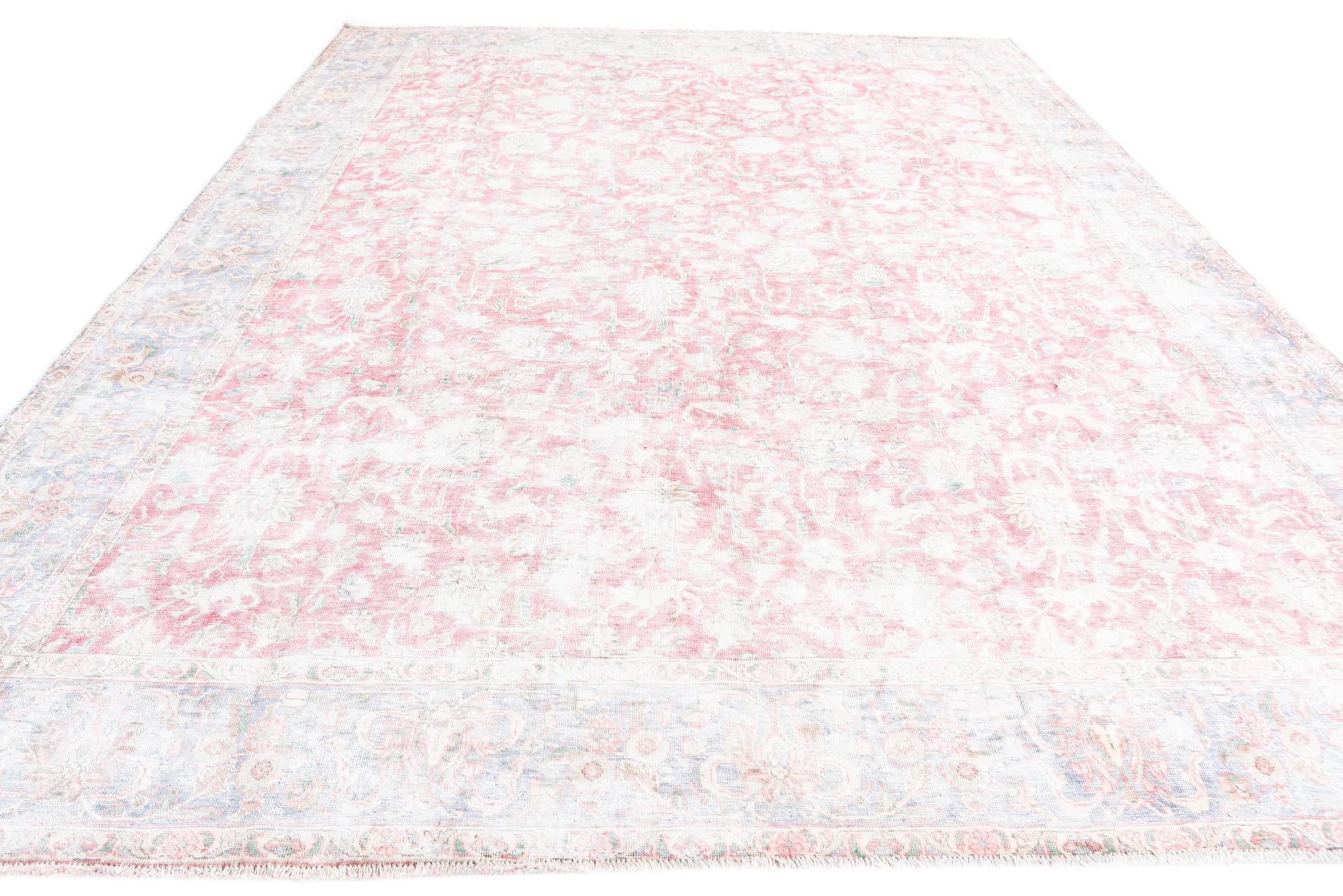 9' 5 x 12' 4 Hand Knotted Ultra Vintage Persian Wool Rug