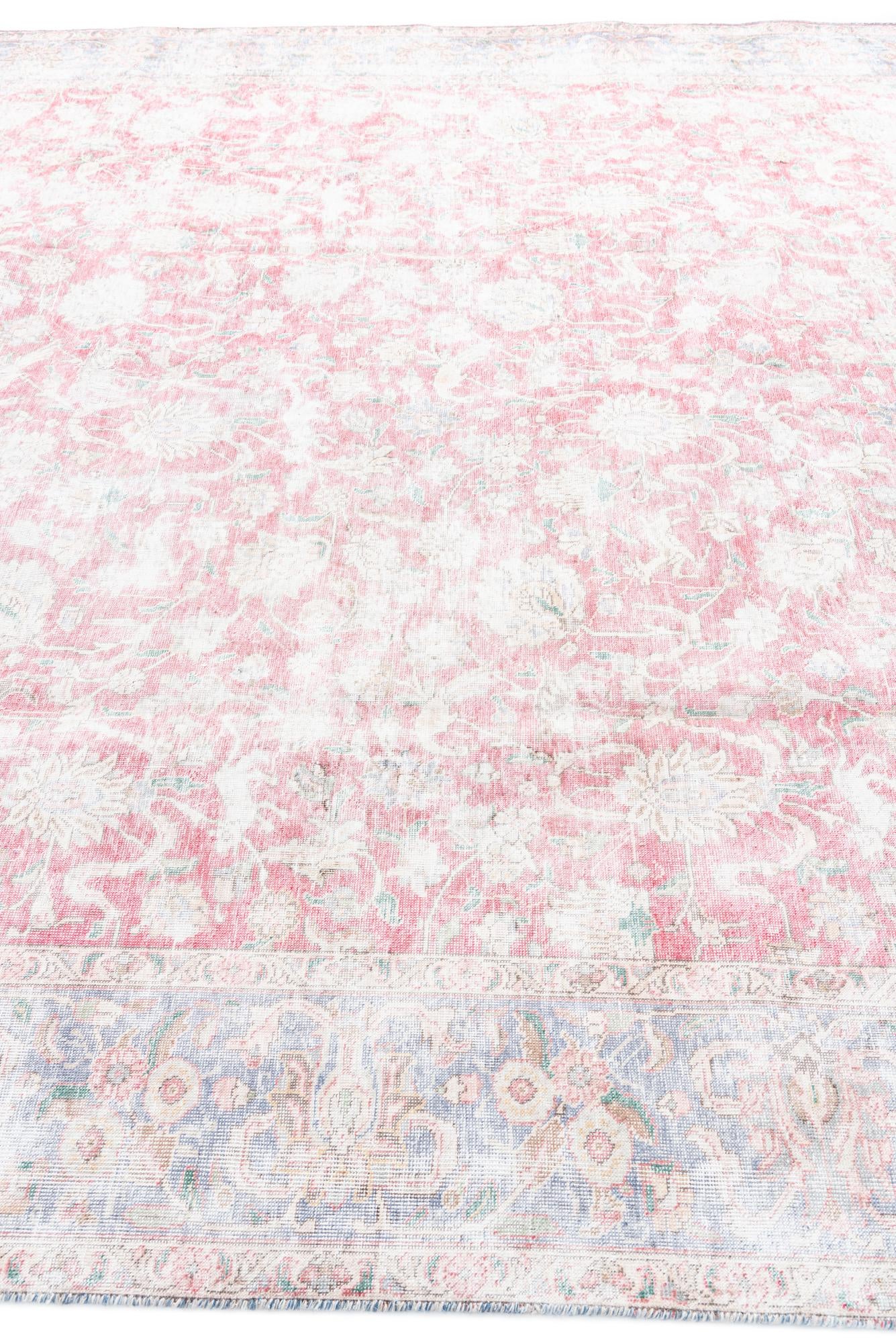 9' 5 x 12' 4 Hand Knotted Ultra Vintage Persian Wool Rug