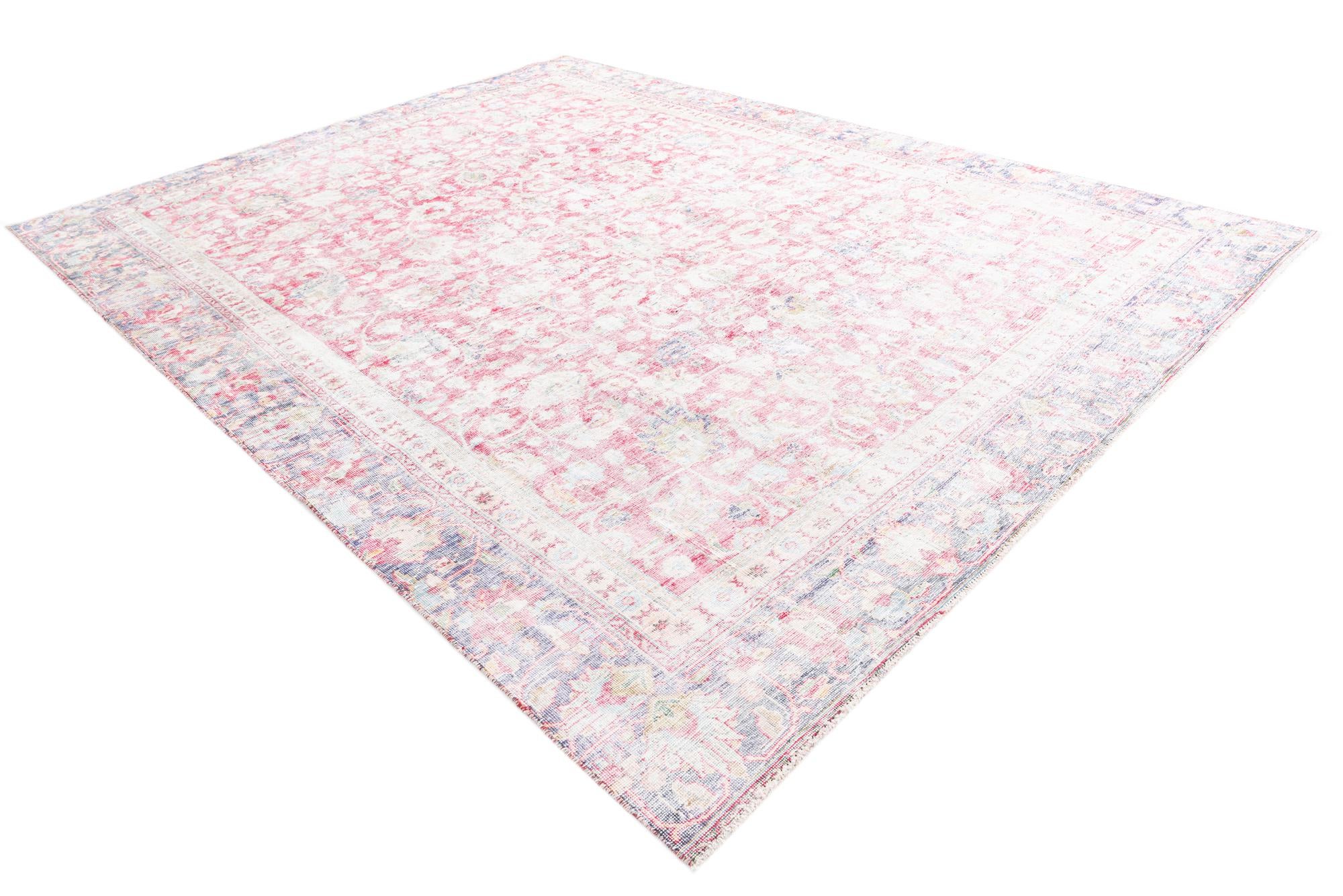 9' x 11' 10 Hand Knotted Ultra Vintage Persian Wool Rug