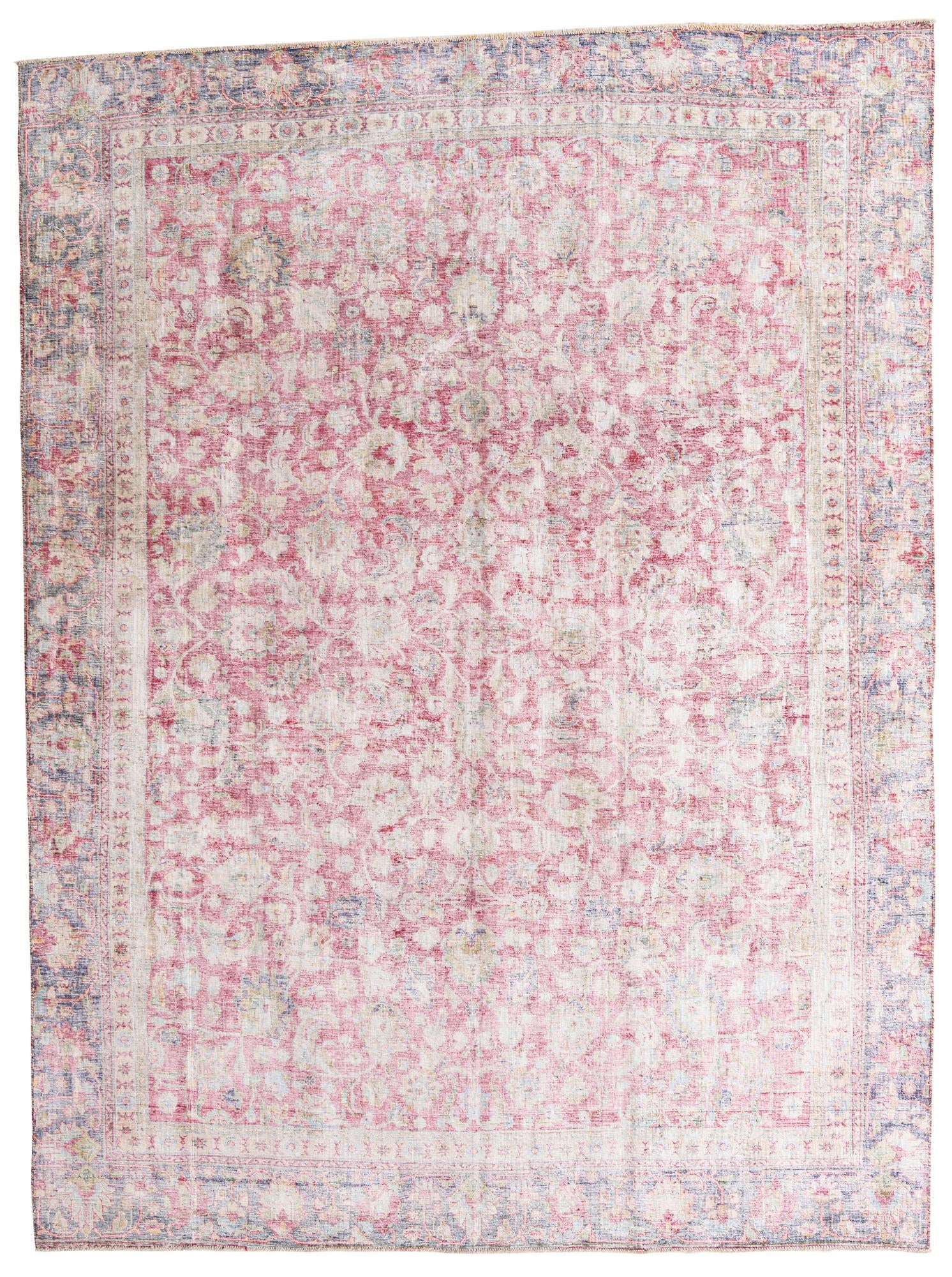 9' x 11' 10 Hand Knotted Ultra Vintage Persian Wool Rug