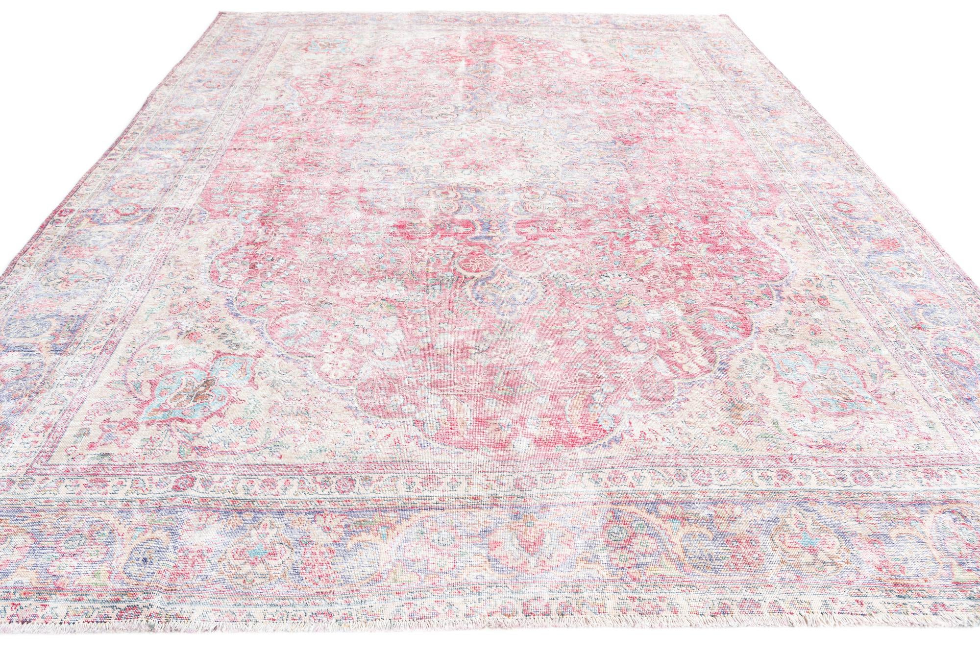 9' 9 x 12' 6 Hand Knotted Ultra Vintage Persian Wool Rug