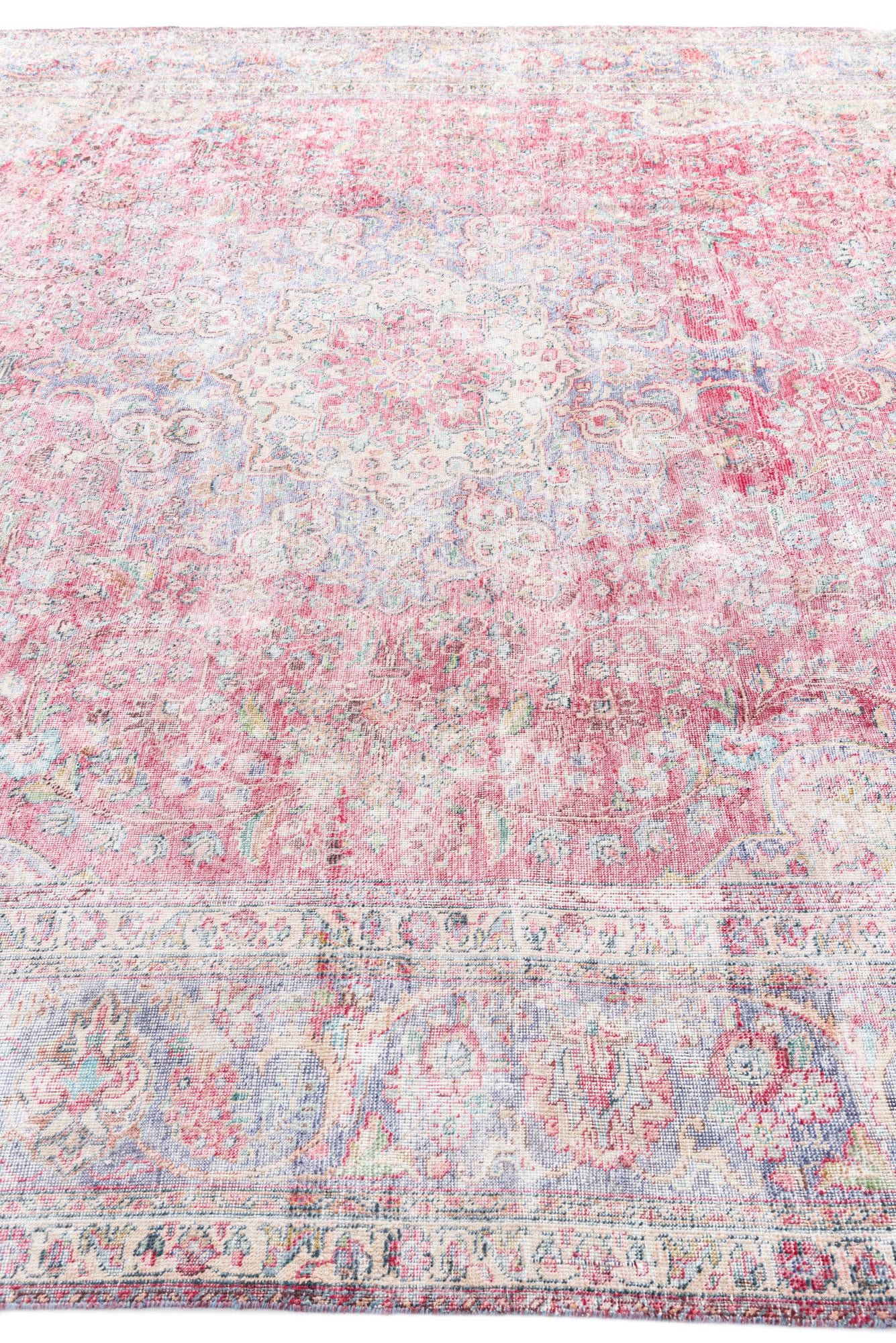 9' 9 x 12' 6 Hand Knotted Ultra Vintage Persian Wool Rug