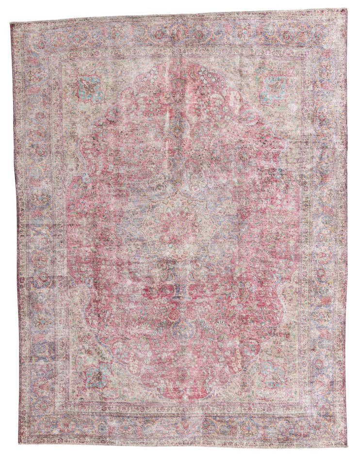 Detail image of 9' 9 x 12' 6 Hand Knotted Ultra Vintage Persian Wool Rug