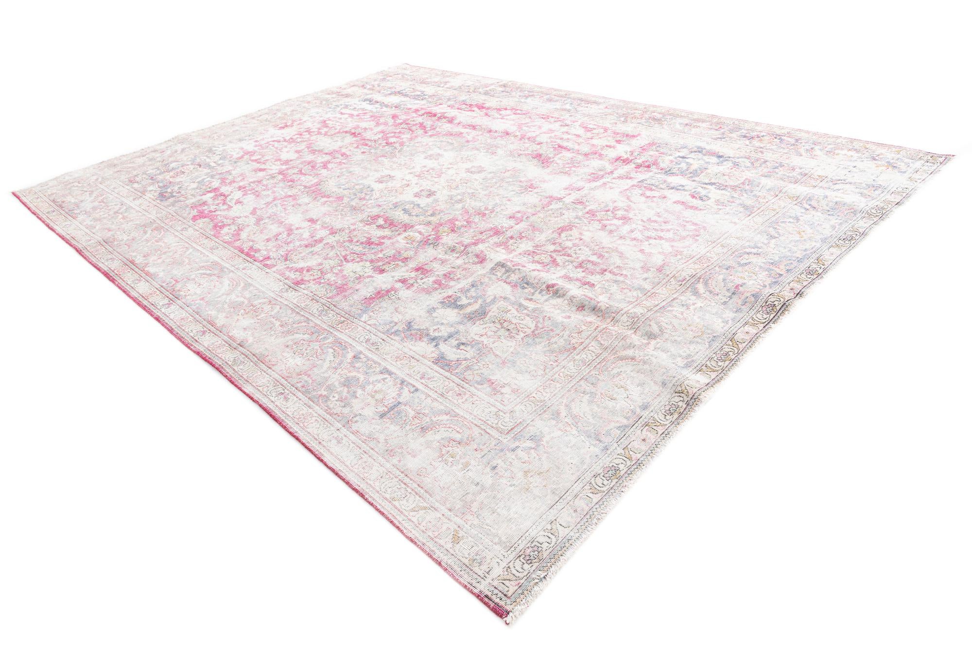 9' 10 x 12' 10 Hand Knotted Ultra Vintage Persian Wool Rug
