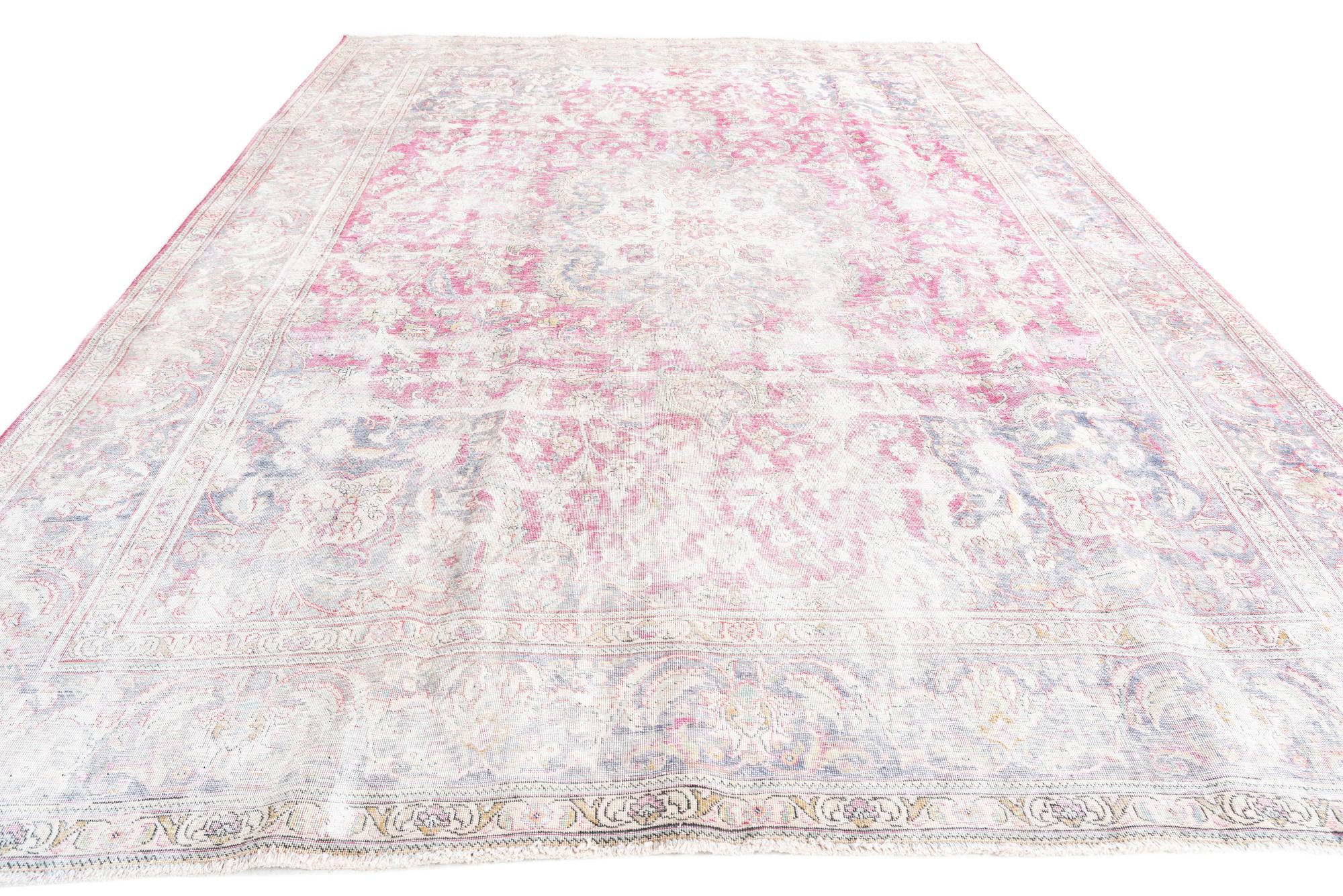 9' 10 x 12' 10 Hand Knotted Ultra Vintage Persian Wool Rug