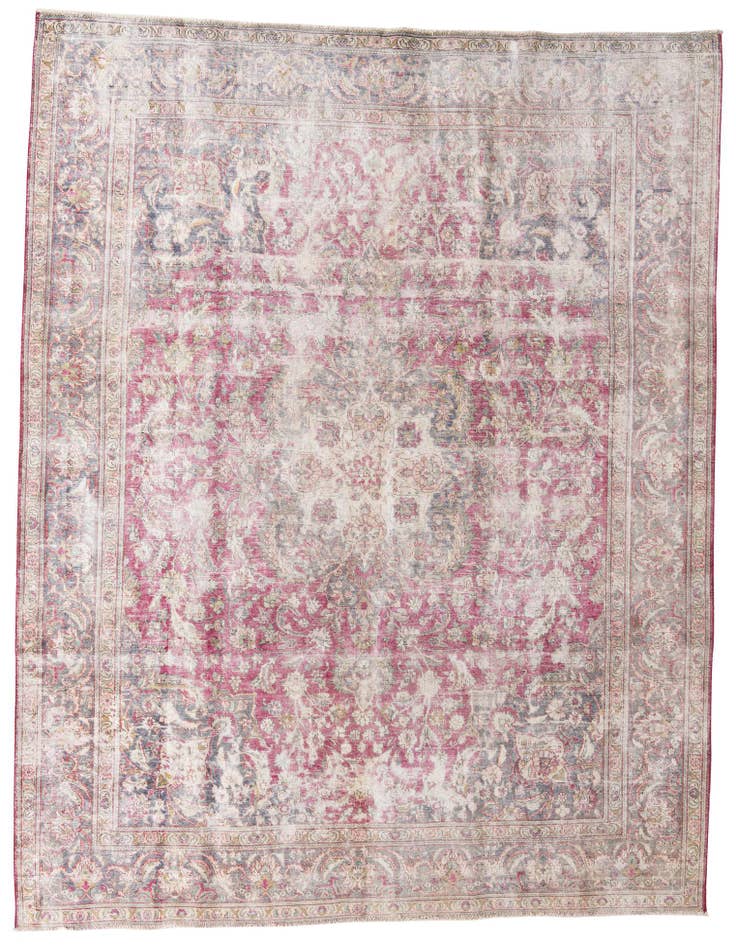 Detail image of 9' 10 x 12' 10 Hand Knotted Ultra Vintage Persian Wool Rug