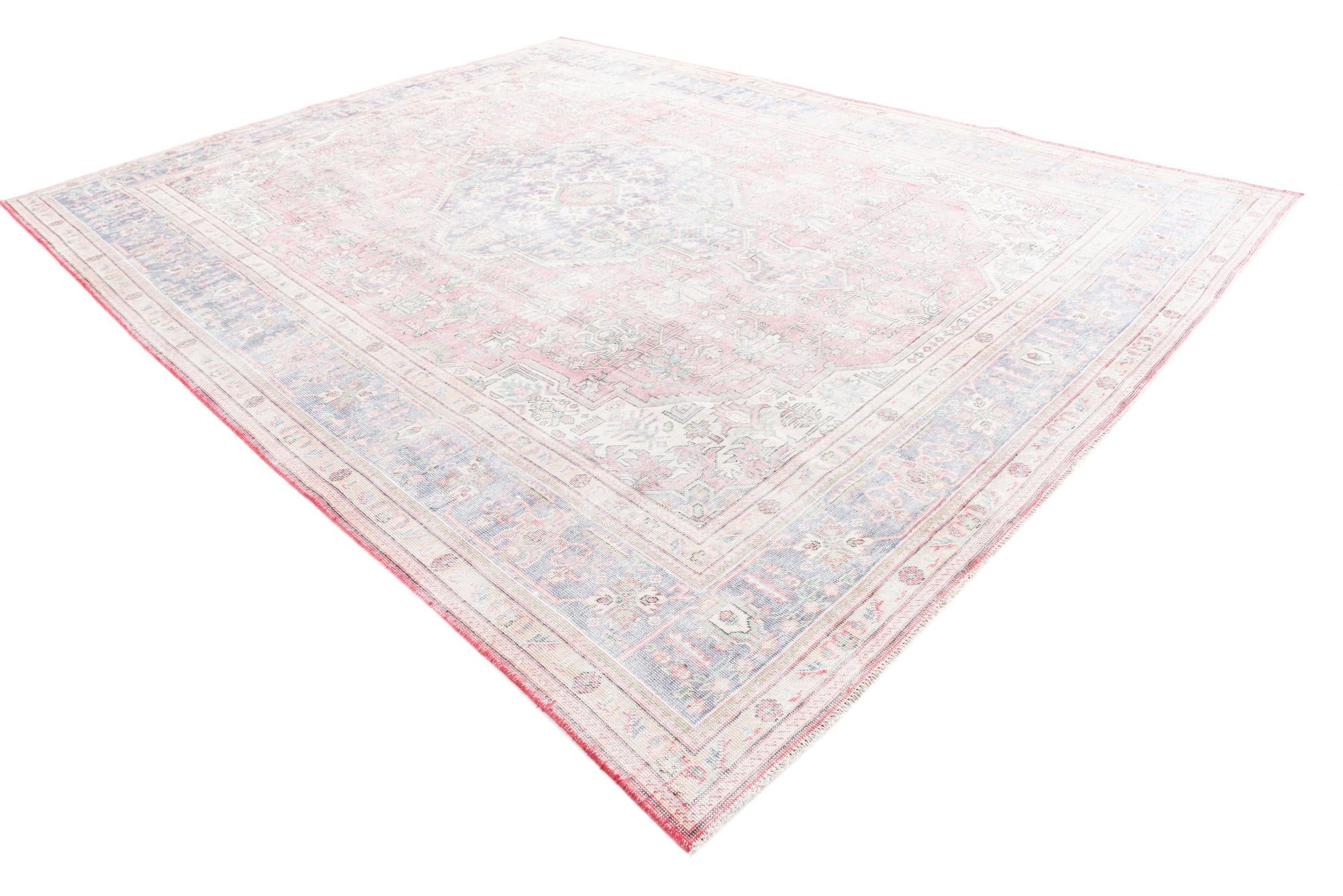 9' 6 x 12' 6 Hand Knotted Ultra Vintage Persian Wool Rug