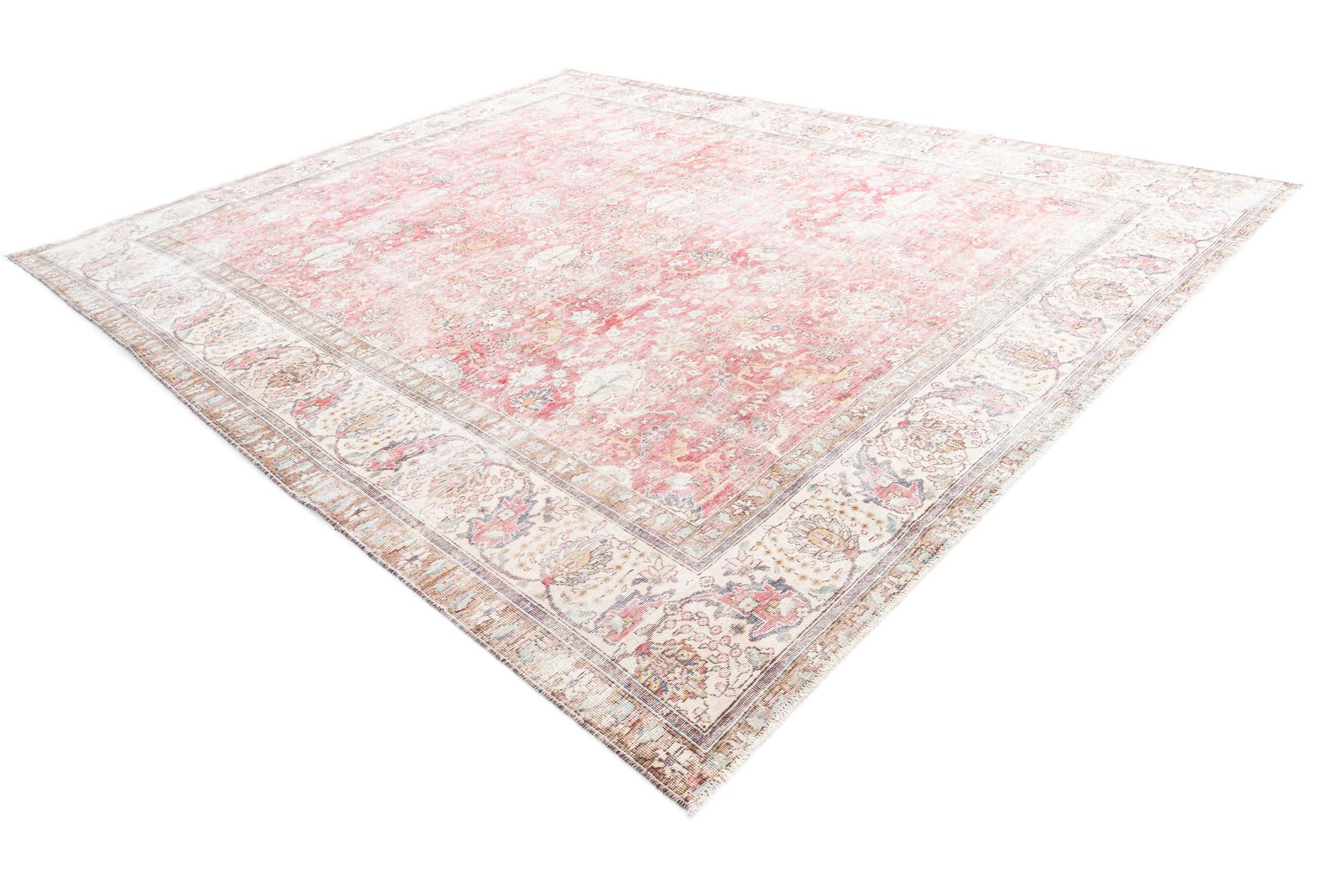 10' 1 x 12' 7 Hand Knotted Ultra Vintage Persian Wool Rug