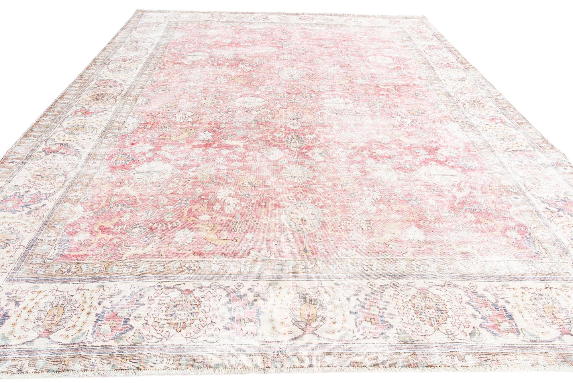 10' 1 x 12' 7 Hand Knotted Ultra Vintage Persian Wool Rug