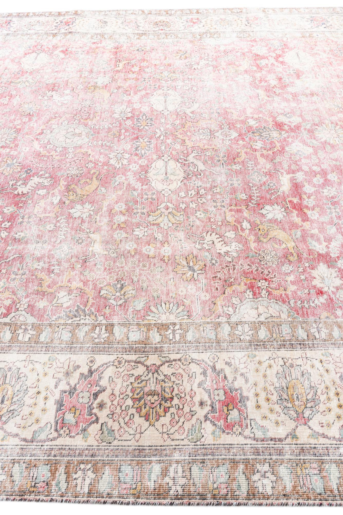 10' 1 x 12' 7 Hand Knotted Ultra Vintage Persian Wool Rug
